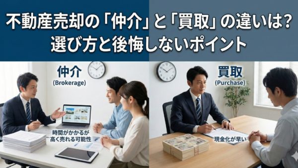不動産売却の「仲介」と「買取」の違いは？選び方と後悔しないポイント
